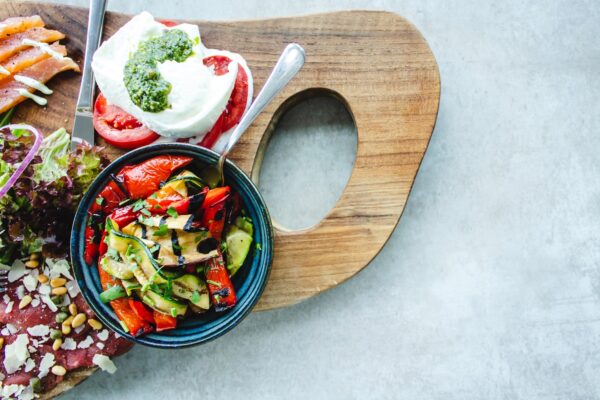 tray of food on white surface